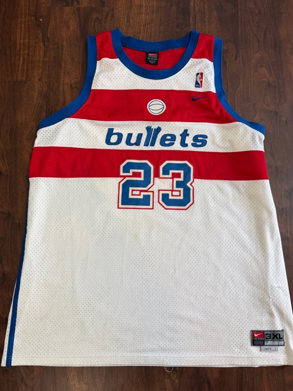 Vintage Michael Jordan Washington Bullets #23 Mesh NBA Jersey White Red Blue